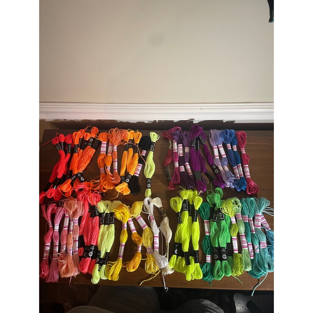 Loops & Threads Friendship Thread Embroidery Floss Lot 100% Polyeste 66 item lot